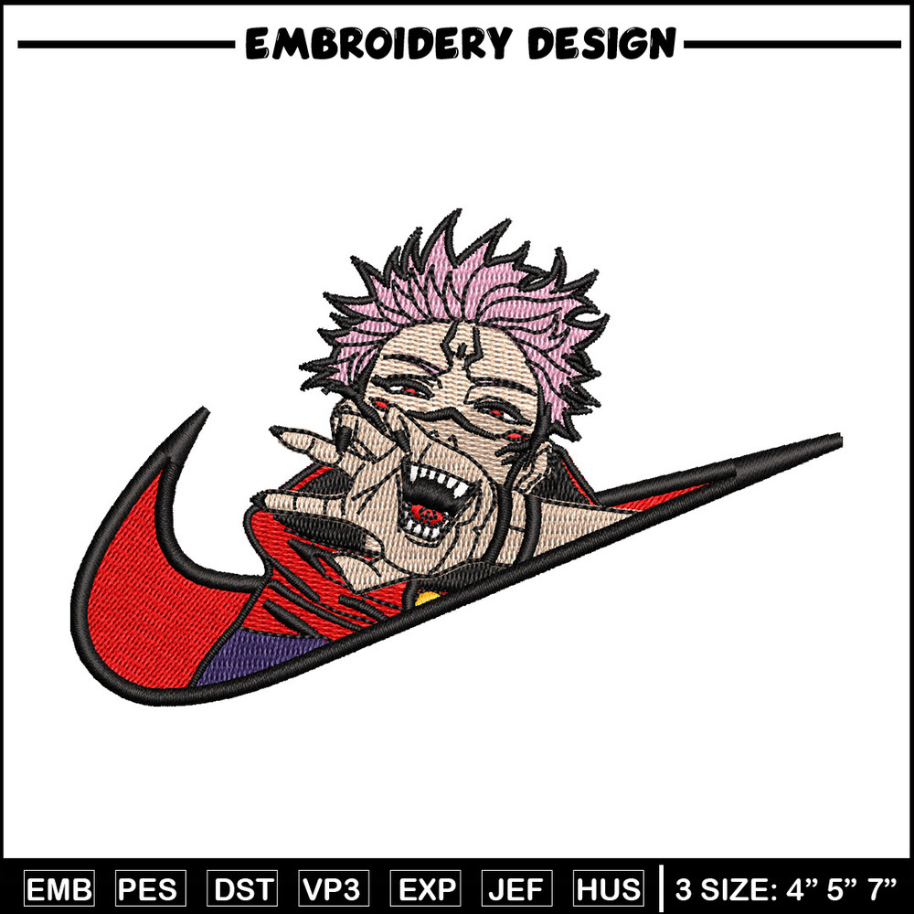 Sukuna nike embroidery design, Jujutsu embroidery, Nike design, Embroidery shirt, Embroidery file, Digital download.jpg