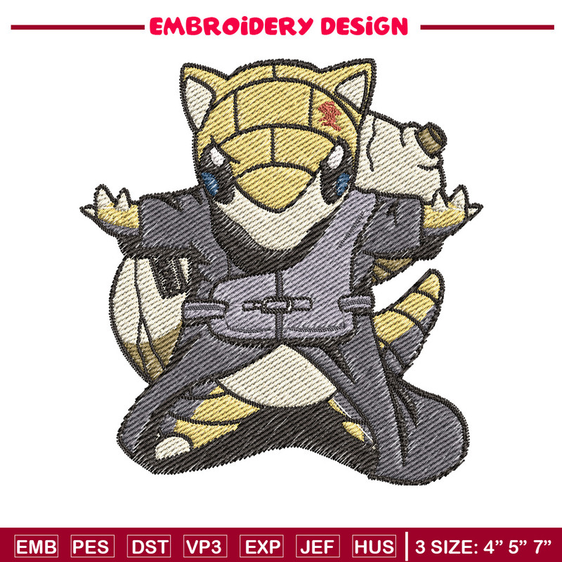 Sandshrew embroidery design, Pokemon embroidery, Anime design, Embroidery file, Digital download, Embroidery shirt.jpg