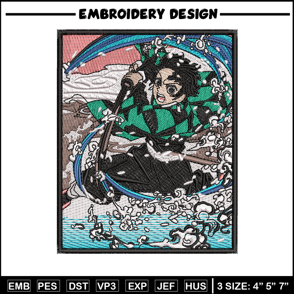 Tanjiro water embroidery design, Tanjiro embroidery, Anime design, Embroidery shirt, Embroidery file, Digital download.jpg