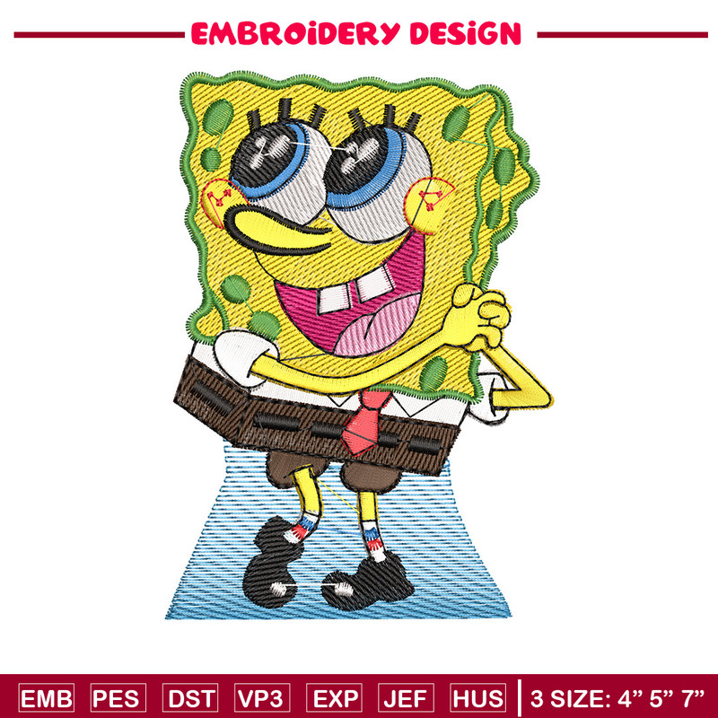 Spongebob embroidery design, Spongebob embroidery, Anime design, Embroidery shirt, Embroidery file,Digital download.jpg