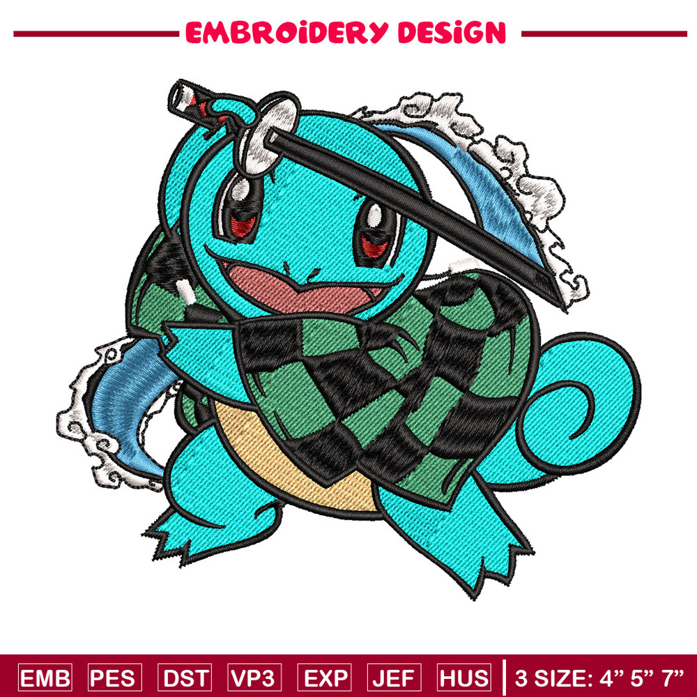 Squirtle embroidery design, Pokemon embroidery, Anime design, Embroidery file, Embroidery shirt, Digital download.jpg