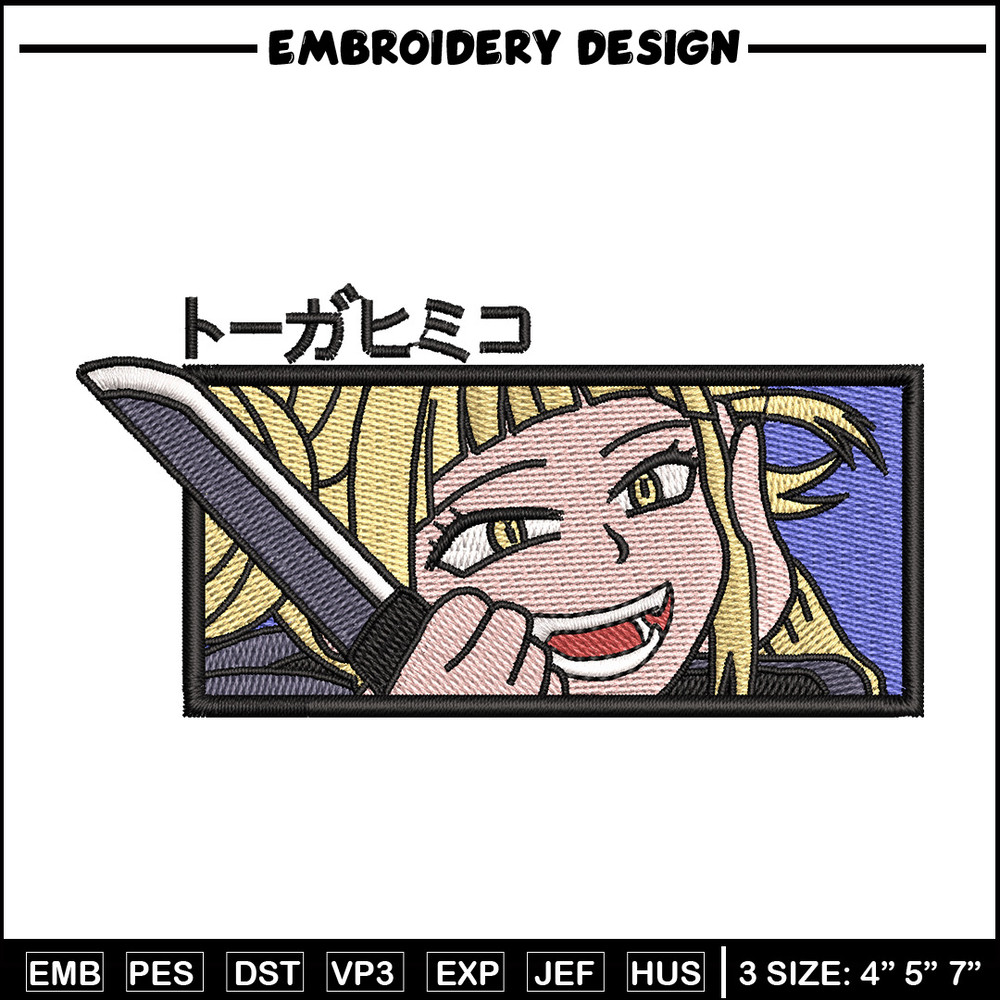 Toga frame embroidery design, Mha embroidery, Embroidery shirt, Embroidery file, Anime design, Digital download.jpg