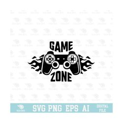 game zone gaming design | cricut cut file, commercial use cut file, clipart, cute t-shirt design, silhouette