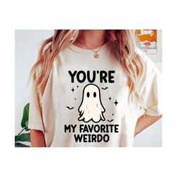 funny ghost svg , you're my favorite weirdo svg , retro halloween svg , halloween cut files, cute ghost halloween svg