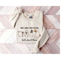 mental health halloween shirt, halloween school psychologist shirt, don't ghost your feelings, school counselor, mental