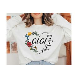 personalized mother's day svg, gigi svg, heart grandkid name mother shirt svg, mother's day svg, gigi shirt svg, gift