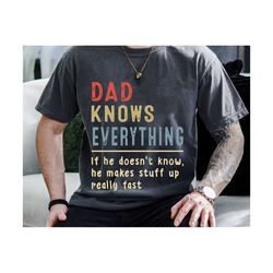 dad knows everything if he doesn't know, he makes stuff up svg, father's day svg, daddy svg, grandfather dad, gifts for