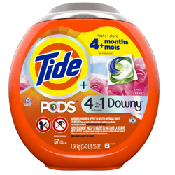 new tide pods laundry detergent soap packs with downy, april fresh, 57 count , free ship