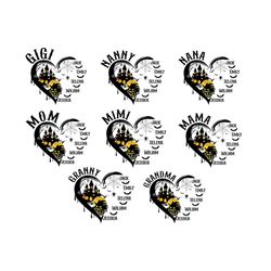 personalized mama png bundle, halloween png, custom heart grandkid name png, mother png, custom halloween, grandma shirt