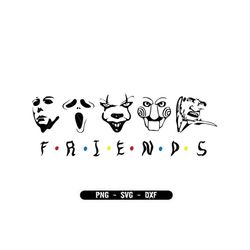 friends horror character svg, horror svg, horror friends svg, halloween svg, cricut cut files, instant download, png, sv