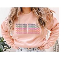 positively pensacola, peach unisex crewneck lightweight sweatshirt