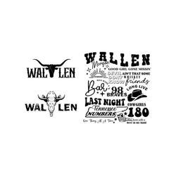 retro wallen bull skull png, country western png digital download, cowboy design, western cowboy, wallen png file downlo
