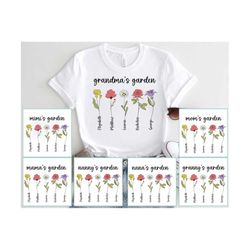personalized grandma's garden svg bundle, mother's day svg, mama svg, birth month flowers clipart, diy birth month flowe