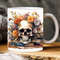 3D Book With Floral Skull 11oz 15oz Mug Wrap, Skull Books PNG, Book Lover Gift, Watercolor Skull Mug Sublimation Design, Halloween books Mug - 1.jpg