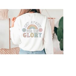 christian sweatshirt, set apart for his glory, jesus, rejoice, hallelujah, unisex fleece, bible verse, love, gift for fr
