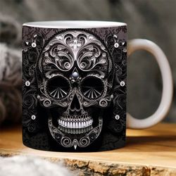 3d halloween skull mug