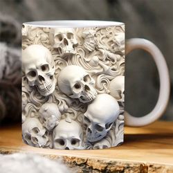 3d halloween skulls mug