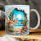 3D Hole In A Wall Beach Landscape Mug Wrap Design, 3D Beach Light house, 3D Beach Seashells In Mug Design, 3D Mug, 11oz,15oz Mug Sublimation - 1.jpg