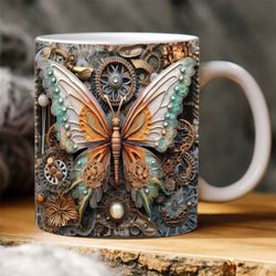 3d metal butterfly mug