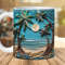 3D Paper Quilling Beach Landscape Mug Wrap Design, 3D Beach Mug, 3D Beach Seashells In Mug Design, 3D Mug, 11oz,15oz Mug Sublimation Png - 1.jpg