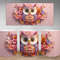 3D Pink Cute Floral Owl Mug Sublimation Design Digital Download PNG Colorful Floral Owl 11 oz and 15 oz Mugs PNG - 1.jpg
