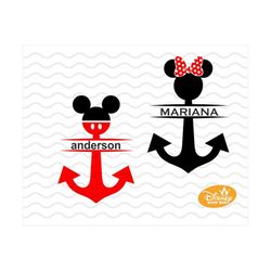 anchor split mickey head svg / mickey monogram svg / minnie mouse svg/ disney digital cut / instant download design for