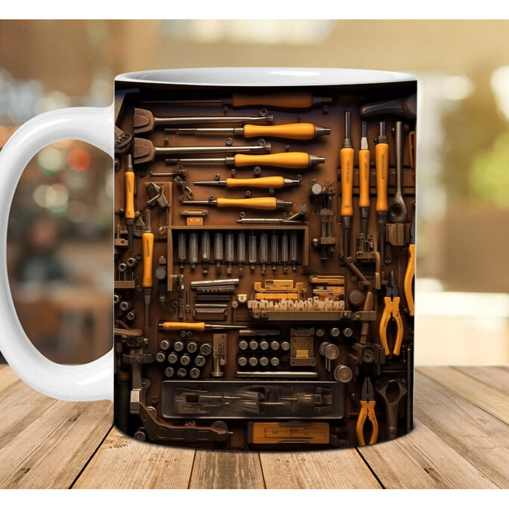 3D Tool Box Mug, Mechanic Tool Mug, 3D Mug Design, Vintage Fathers day Mug PNG, 3D Mug, 11oz,15oz Mug Sublimation Wrap, Digital Download - 1.jpg