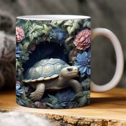 3d tuttle flower mug ocean turtle 11oz 15oz mug