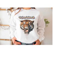 sorority sweatshirt, tiger, vintage, sorority gift, sorority shirts, big little reveal, phi sigma sigma, alpha sigma alp