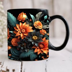 3d wild flowers mug