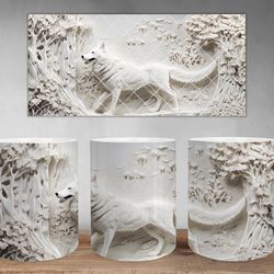 3d wolf mug