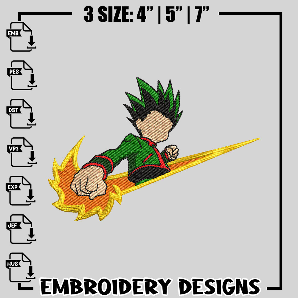 Gon x nike embroidery design