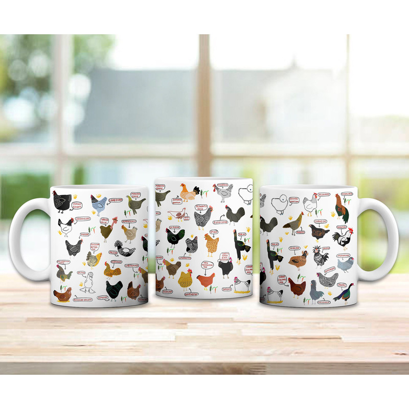 Chicken Breeds Mug Wrap, 11oz 15oz Mug Design, Farm Mug Sublimation, Chicken Mug Wrap, Rooster Mug Png, Digital Download - 2.jpg
