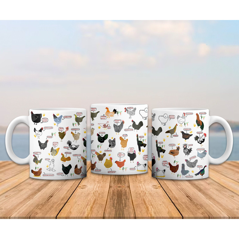 Chicken Breeds Mug Wrap, 11oz 15oz Mug Design, Farm Mug Sublimation, Chicken Mug Wrap, Rooster Mug Png, Digital Download - 4.jpg