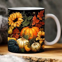 fall boho sunflower mug
