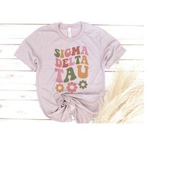 sorority shirt, 60s flowers, retro, vintage, big little shirts, sigma kappa, tri delta, alpha delta pi, alpha xi delta,