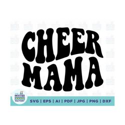 cheer mama svg, cheer mom svg, cheerleader mom svg, cricut cut file, silhouette, cheerleader svg, retro stacked letterin