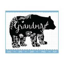 Grandma Bear Svg, Grandma Svg, Grandma Mothers Day Gift Svg, Grandma Mother's Day Svg, Gift For Mom Svg, Gift For Grandm