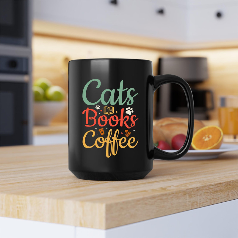 Cats Books Coffee Mug, Cats Books Coffee Coffee and Tea Gift Mug, Cats Books Coffee, Cats, Books, Coffee, Cats Mug, Books Mug, Coffee Mug - 1.jpg