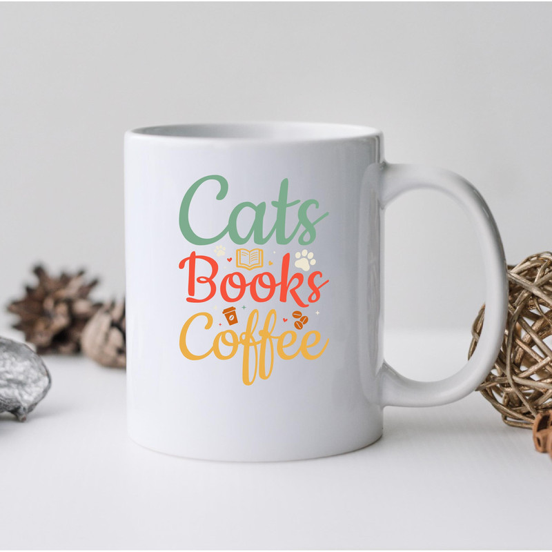 Cats Books Coffee Mug, Cats Books Coffee Coffee and Tea Gift Mug, Cats Books Coffee, Cats, Books, Coffee, Cats Mug, Books Mug, Coffee Mug - 2.jpg