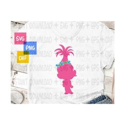 poppy head svg / poppy silhouette / trolls poppy hair svg and png instant download / poppy / cricut, silhouette cut file