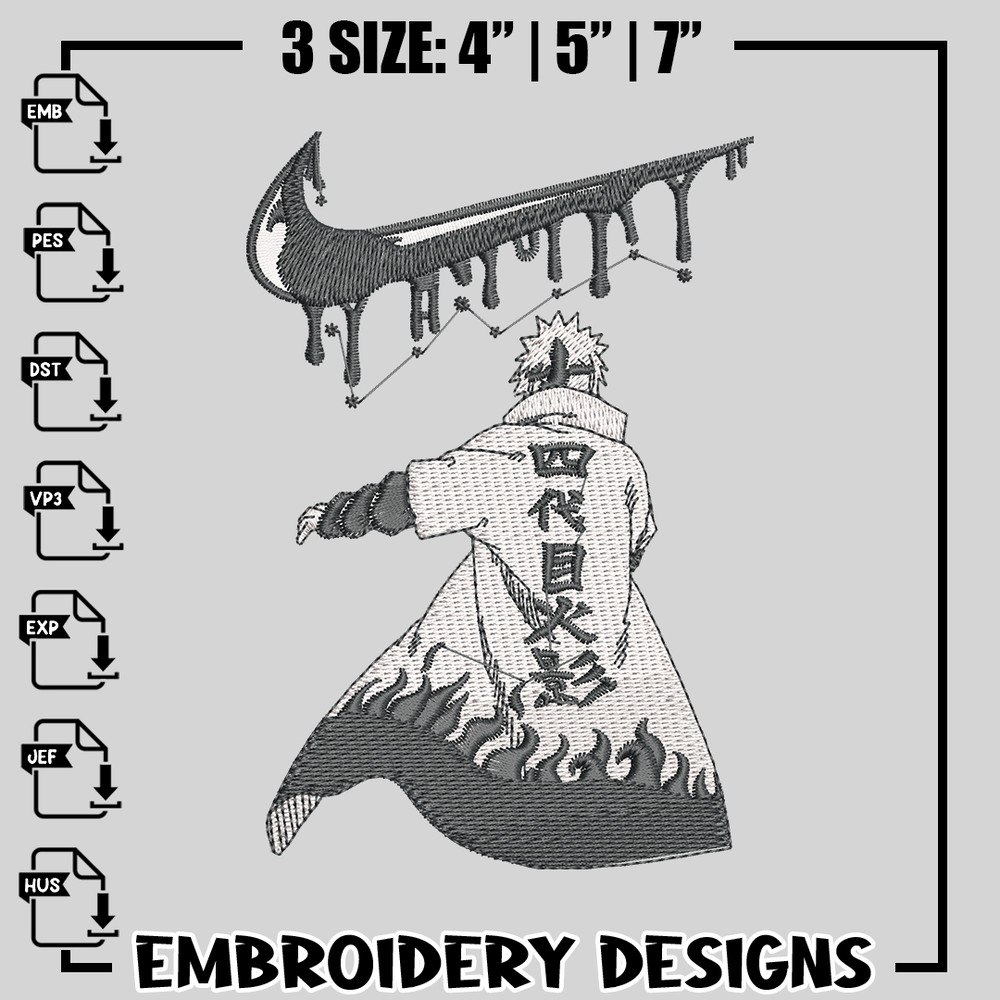 Nike naruto embroidery design