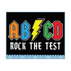 abcd rock the test svg, abcd teacher svg, test day svg, school testing svg, teacher svg, rock the test svg, test svg, gi