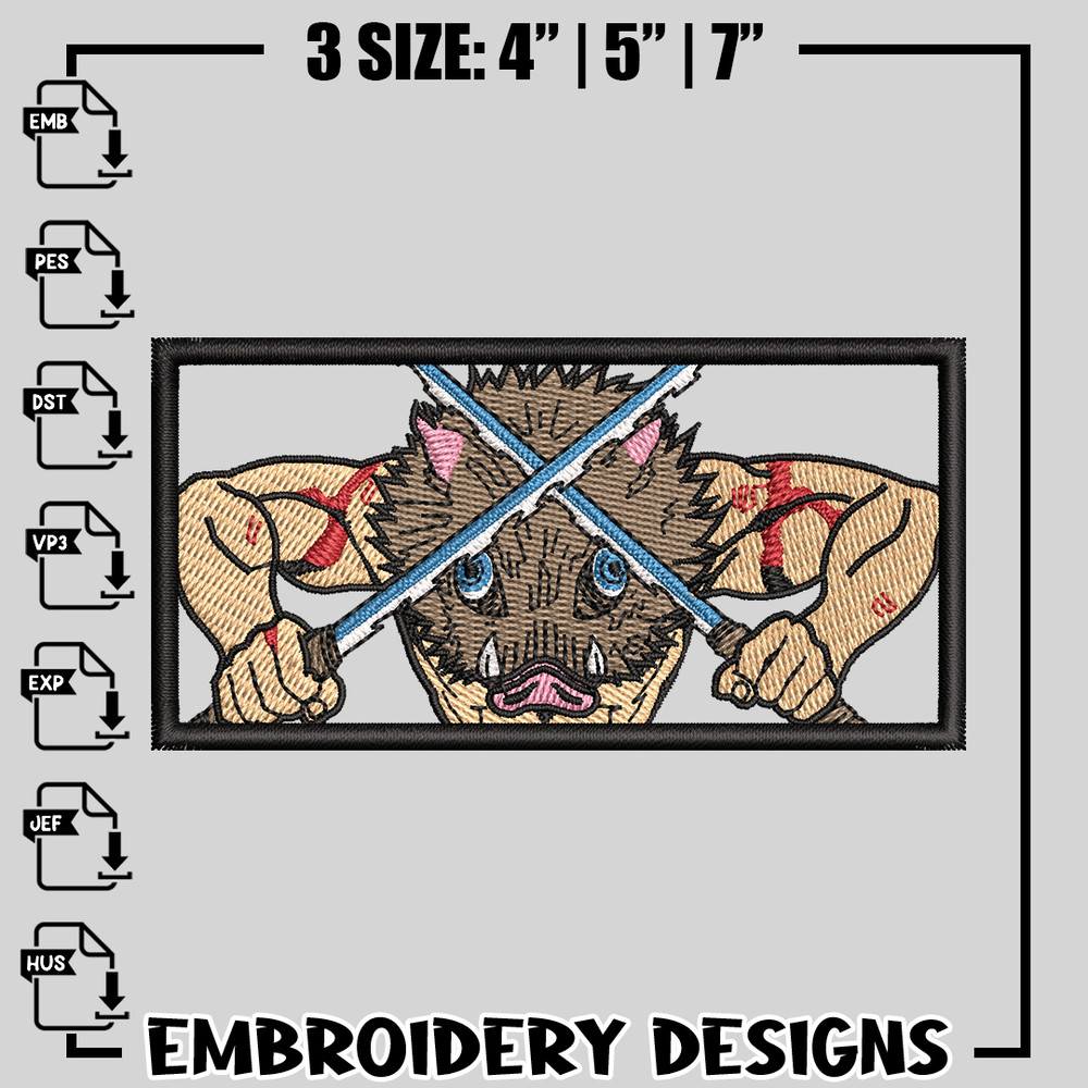 Hashibira Inosuke embroidery design