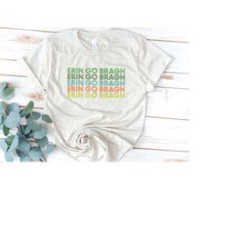 st. patrick's day shirt, erin go bragh, irish, lucky, four leaf clover, ombre rainbow, women's, st paddy's, gift for wom