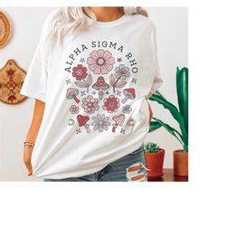 alpha sigma rho oversized shirt, cottagecore alpha sigma rho hoodie, alpha sigma rho flower sweatshirt, mushroom sororit