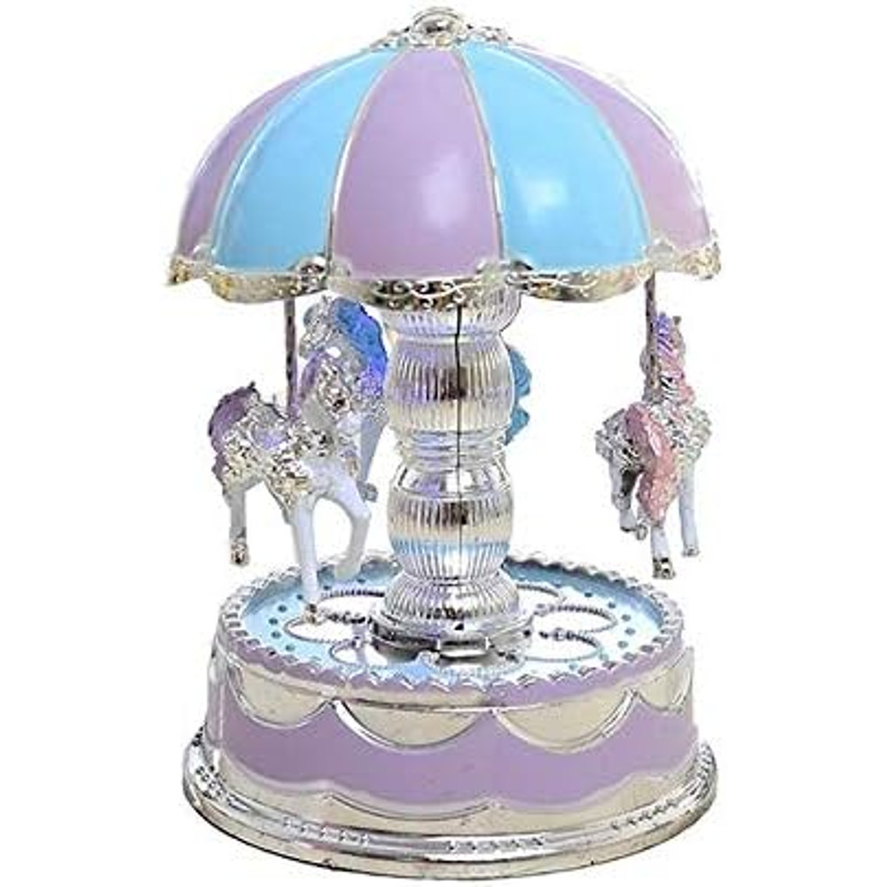 Carousel Music Box Merry-Go-Round Kids Vintage Lavender