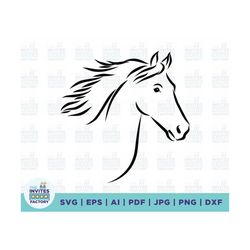 horse svg, horse head svg, beautiful horse svg, cutting files for cricut, silhouette, instant download, png, dxf, ai, cu