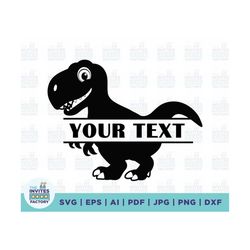 dinosaur svg, tyrannosaurus rex svg, black dinosaur split monogram svg file for cricut, t-rex png, clipart cut file, bla