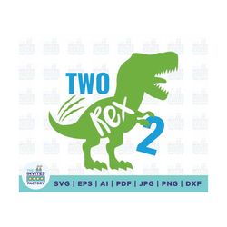 2 rex svg, two rex svg, birthday svg, 2 birthday svg, birthday cut files, kids svg, two rex shirt, dinosaur birthday svg